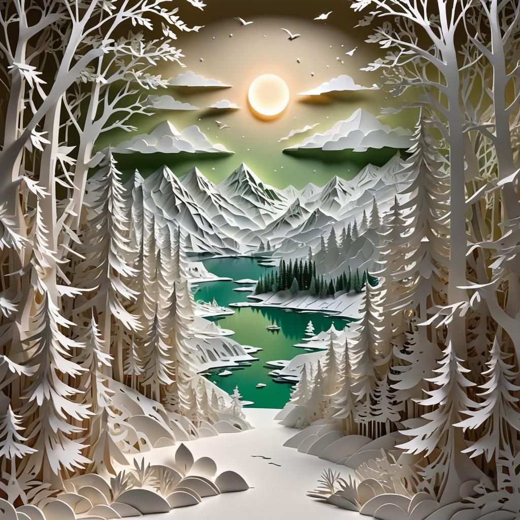 Enter the world of Kirigami, AKA paper-cut art, where designs are crafted from cut up pieces of paper. ...  by @Moonflowerrose69