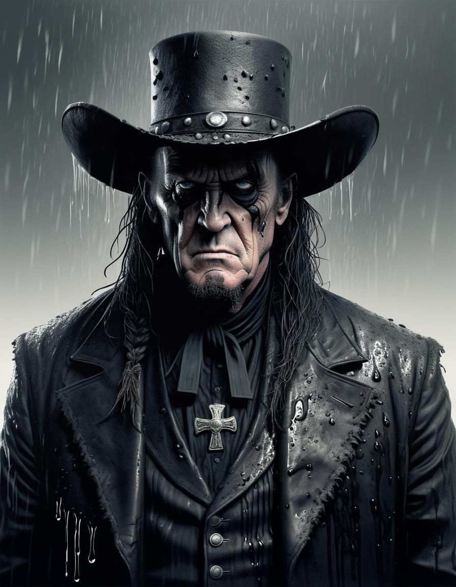 portrait, undertaker, wild west, ominous, wet brush, concept...