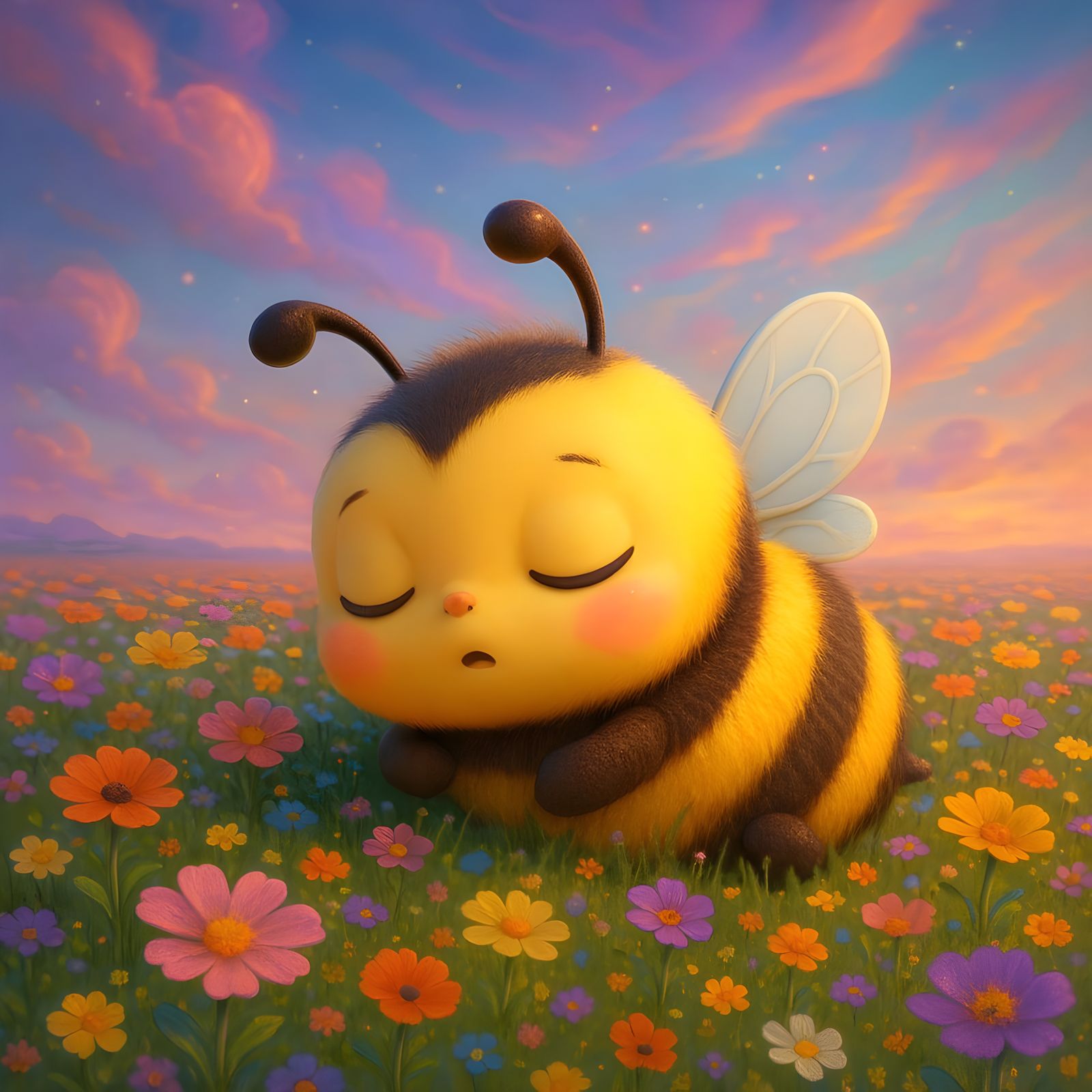 Busy Bee Sleeping off a Long Day