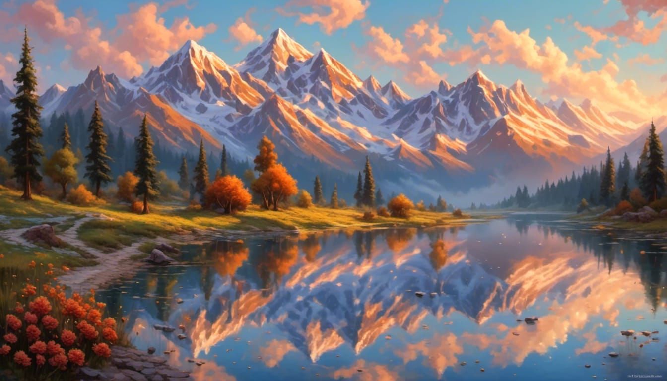 Mount Olympus at dawn <lora:Celestial Palette:1.0>