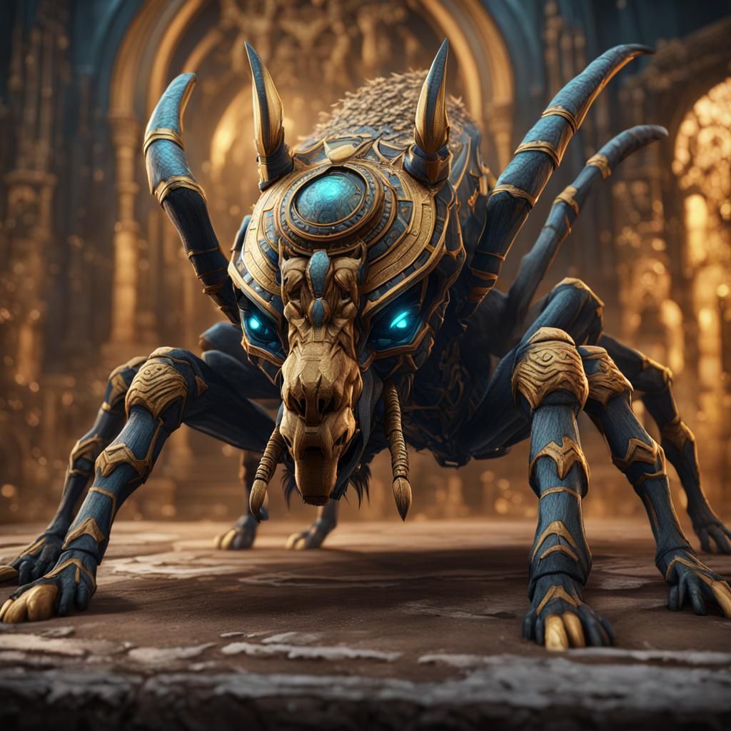 A buff Anubis Spider with Fenrir's head