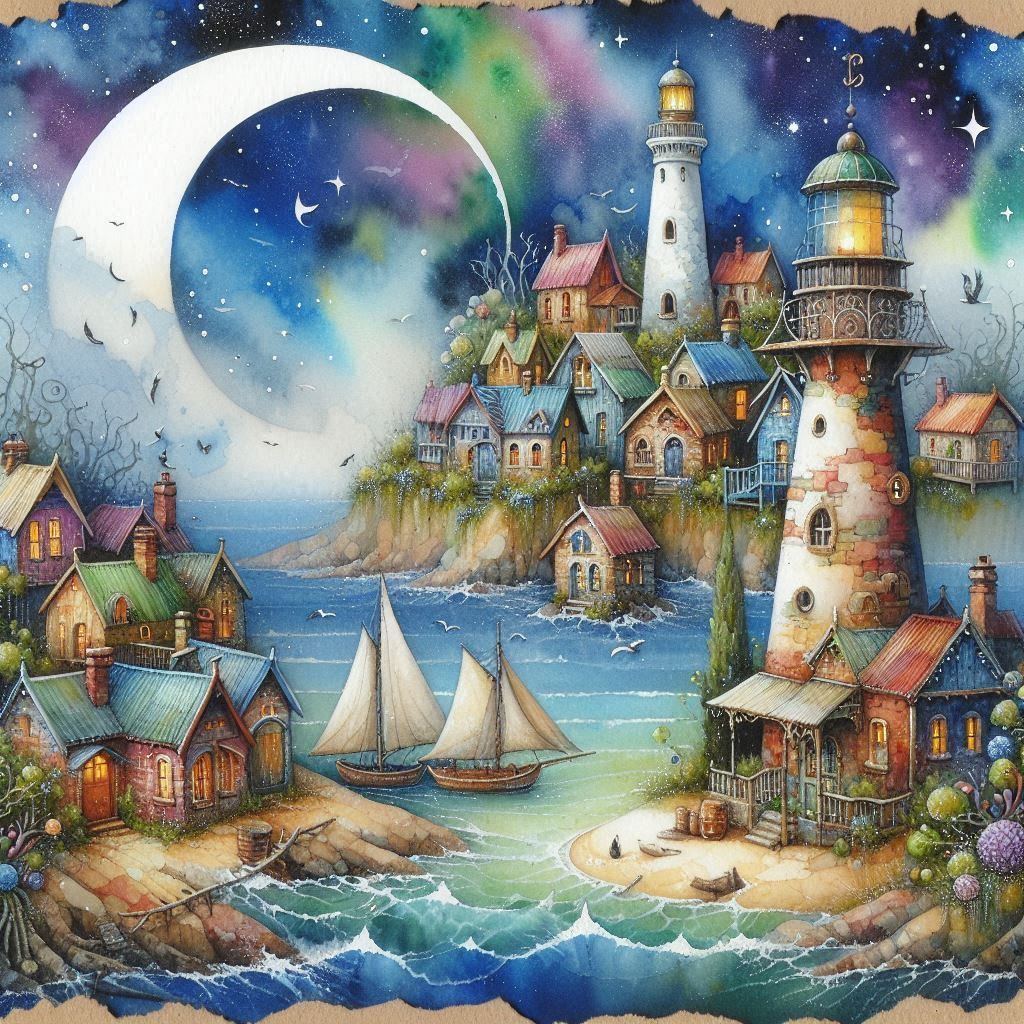 Nighttime By the Sea