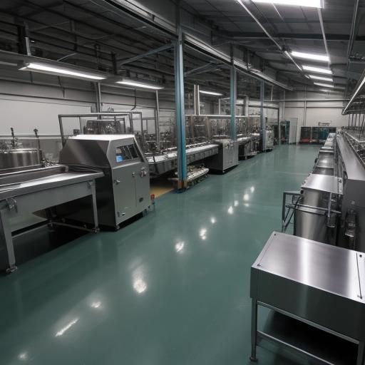 Food manufacturing plant processing area