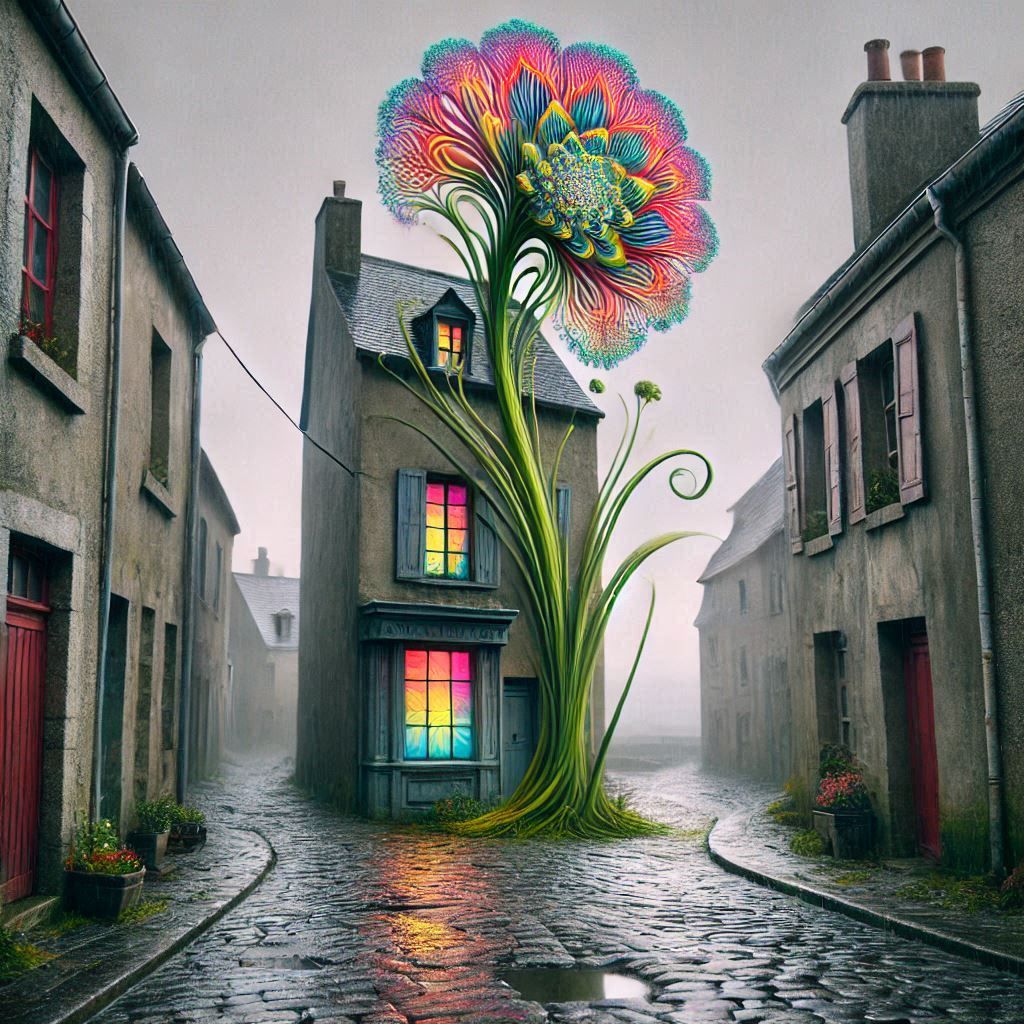 Alien seed grows and blossoms in abandoned village