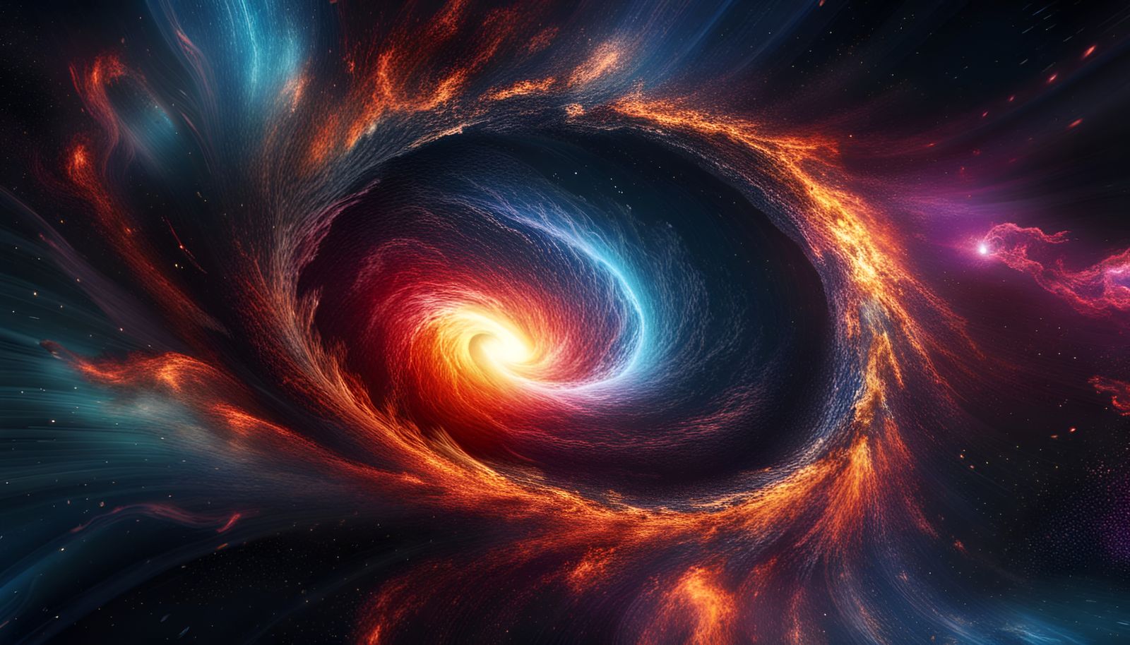 vibrant and colorful, exploding black hole, outerspace, jet stream ...