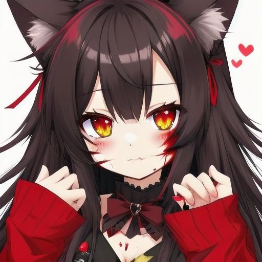 Kawaii blood neko girl