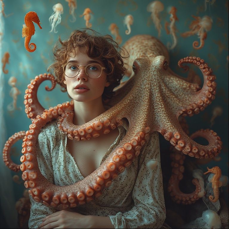 Portrait with octopus