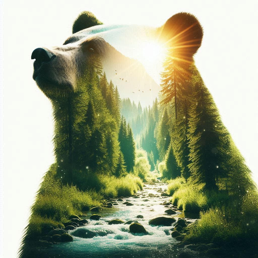 double exposure beautiful fantasy portrait landscape..