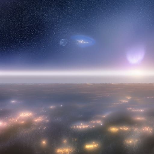 clear starry sky with sparkling comet shower and galaxies sw...