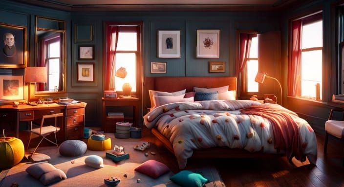 Cozy bed - AI Generated Artwork - NightCafe Creator