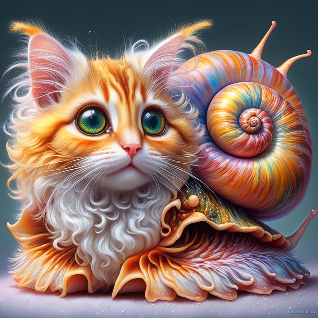 Cat-snail - Ai Generated Artwork - Nightcafe Creator