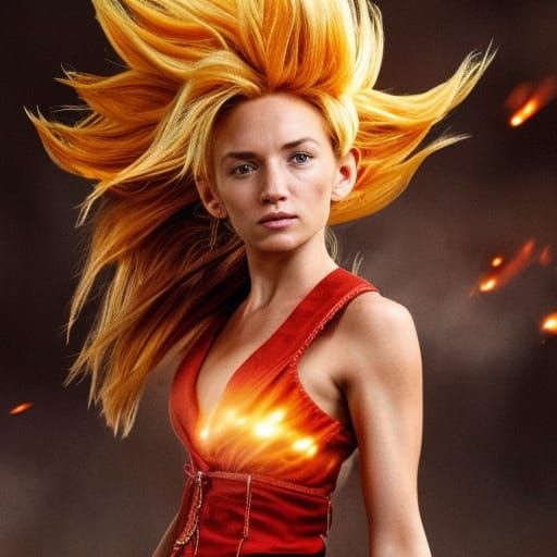 Realistic and Beautiful Super Sayayin female in a combat on ...