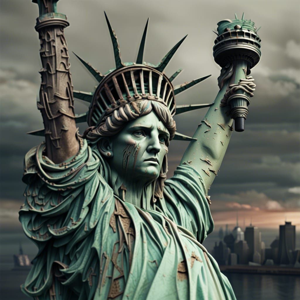 Post apocalyptic statue of liberty - AI Generated Artwork - NightCafe ...