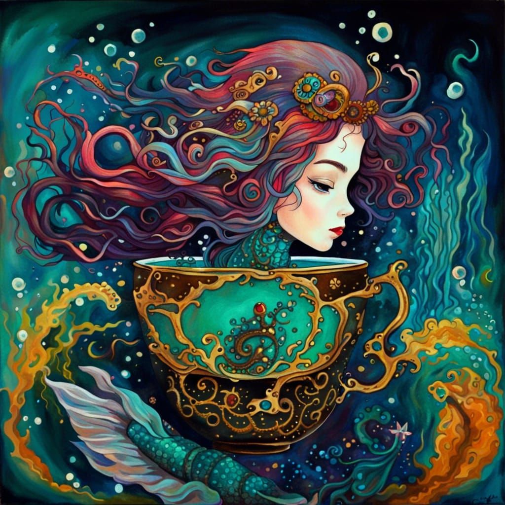 Mermaid in a cup of sea