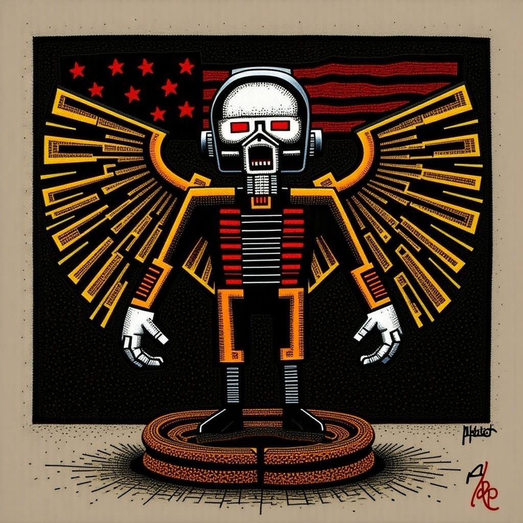 <lora:KILL-BOT 000:1.0> America 