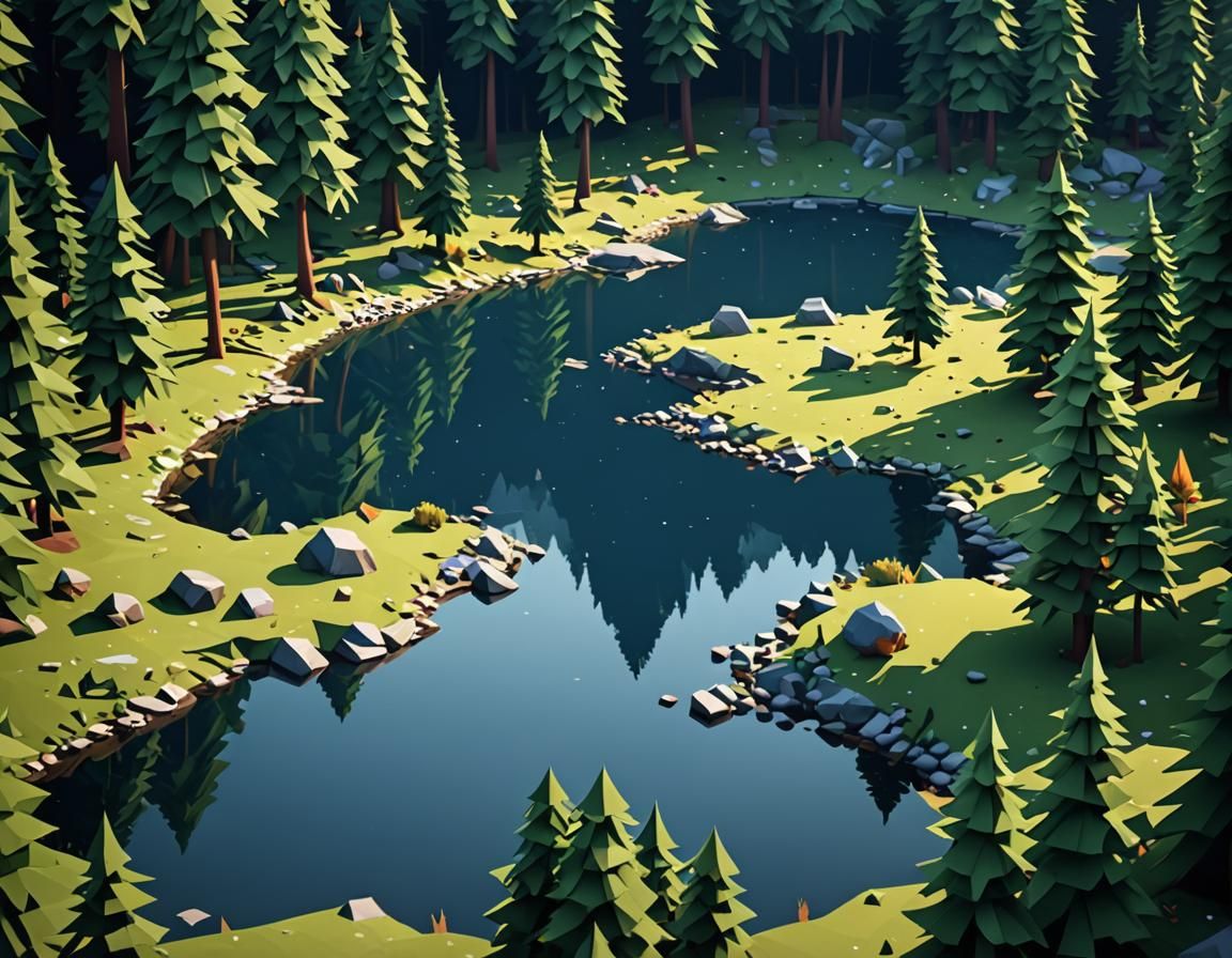 Mirror Lake low poly