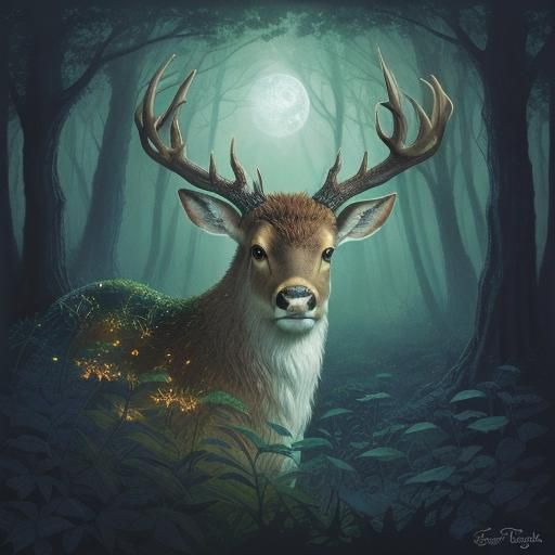 Enchanted forest deer