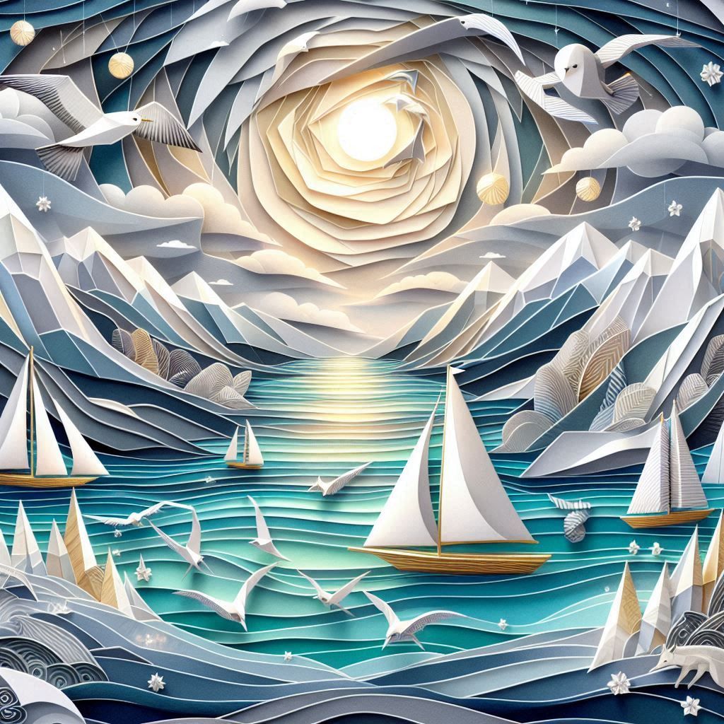 Sea and mountain landscape 2