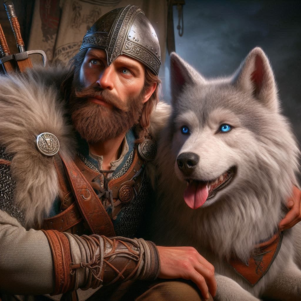 Entente d un viking et son loup