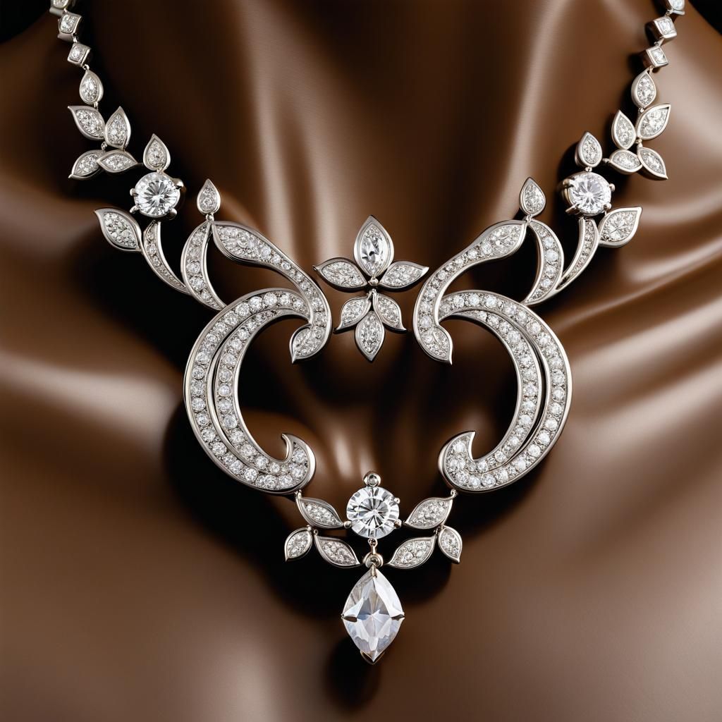 Peacock themed simple diamond necklace