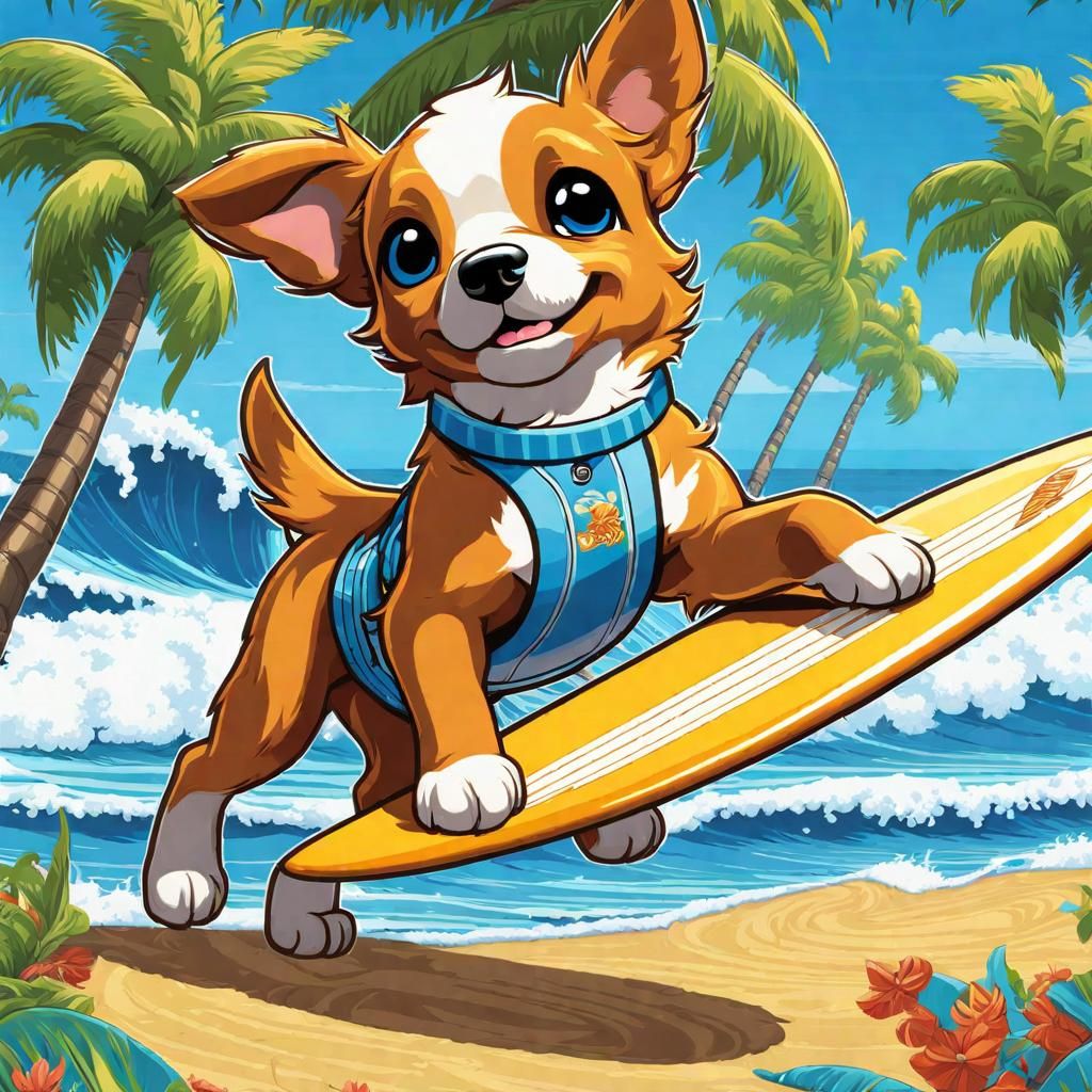 Puppy wants to 2 go surfing