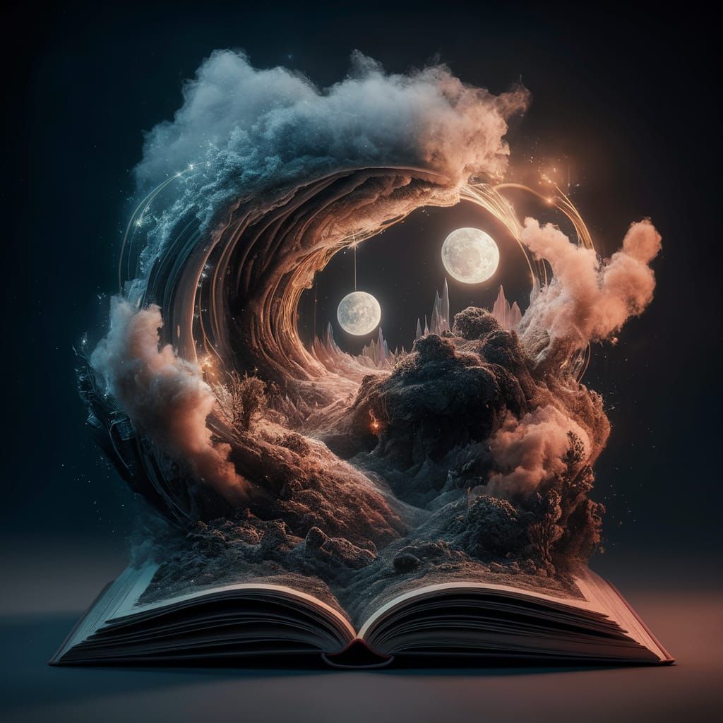 Miniature Celestial World Emerges from Book