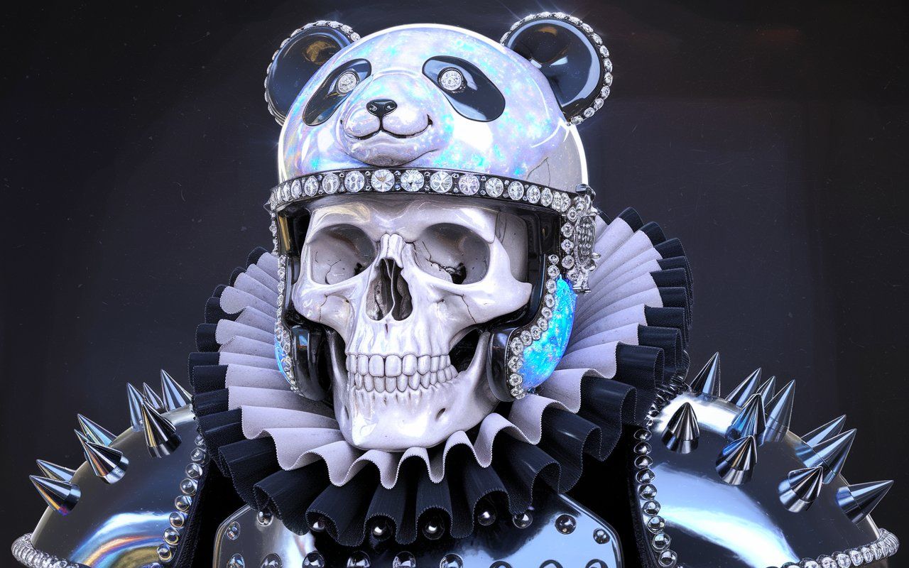Opal Panda Helmet Royal Punk Warrior Skeleton