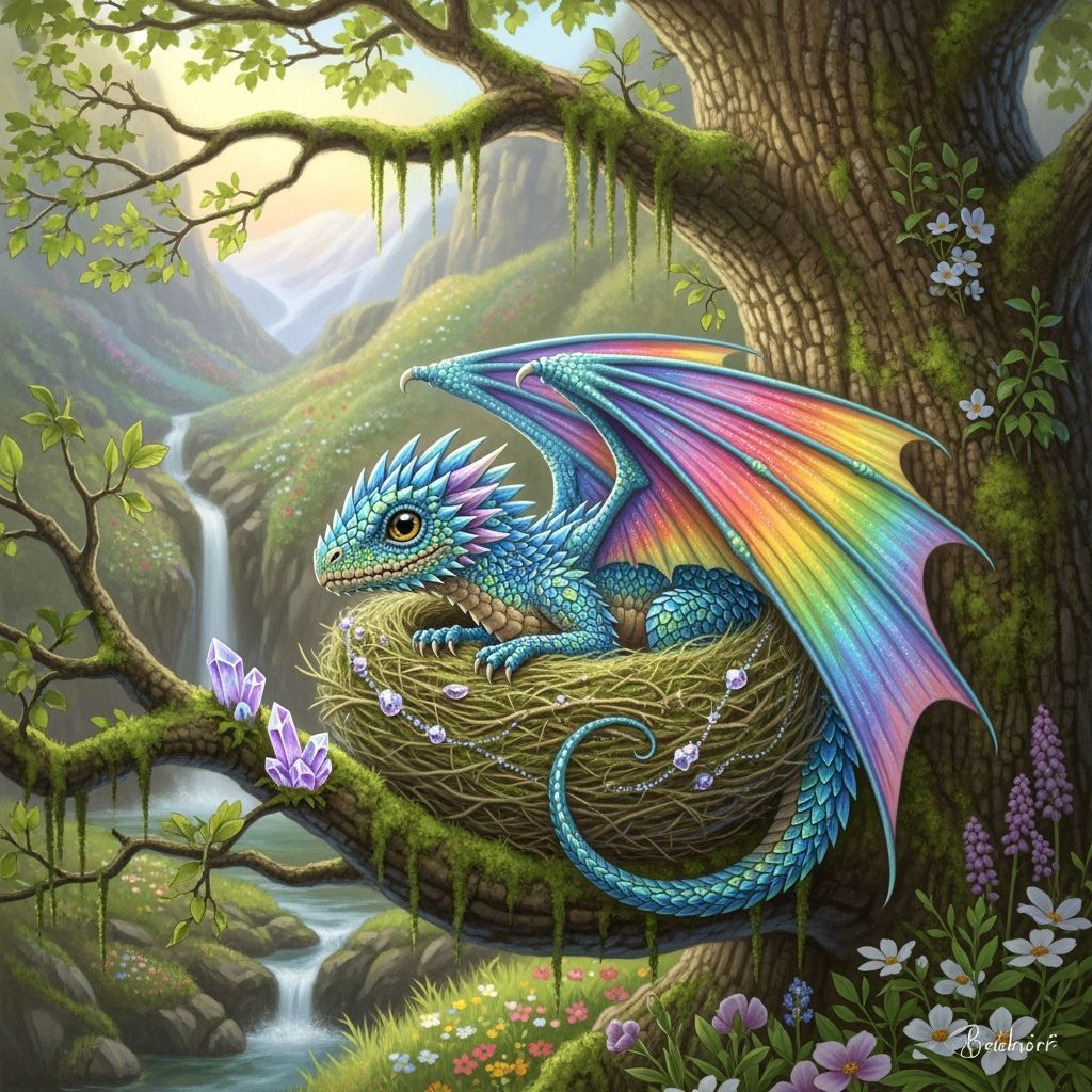 I am a rainbow dragon.  Look at my wing