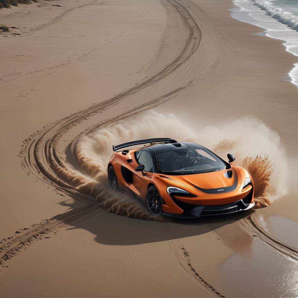 Neon McLaren on Magical Beach: Photorealistic Render