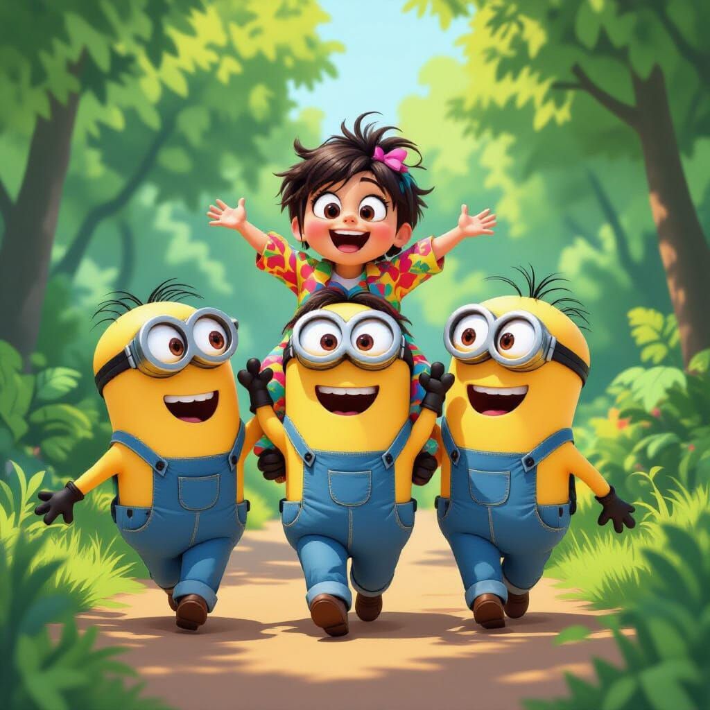 Minions Carry Person in Whimsical 3D Animation