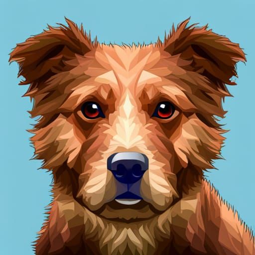 Dog created from triangular style