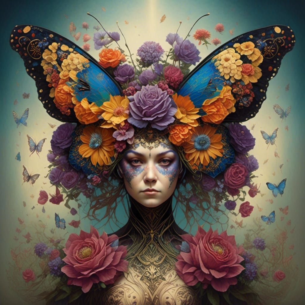 Butterfly Made Out Of Flowers Gothic Style AI Generated Artwork butterfly-made-out-of-flowers-gothic-style-ai-generated-artwork