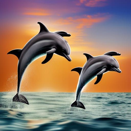 Romantic Dolphin Couple