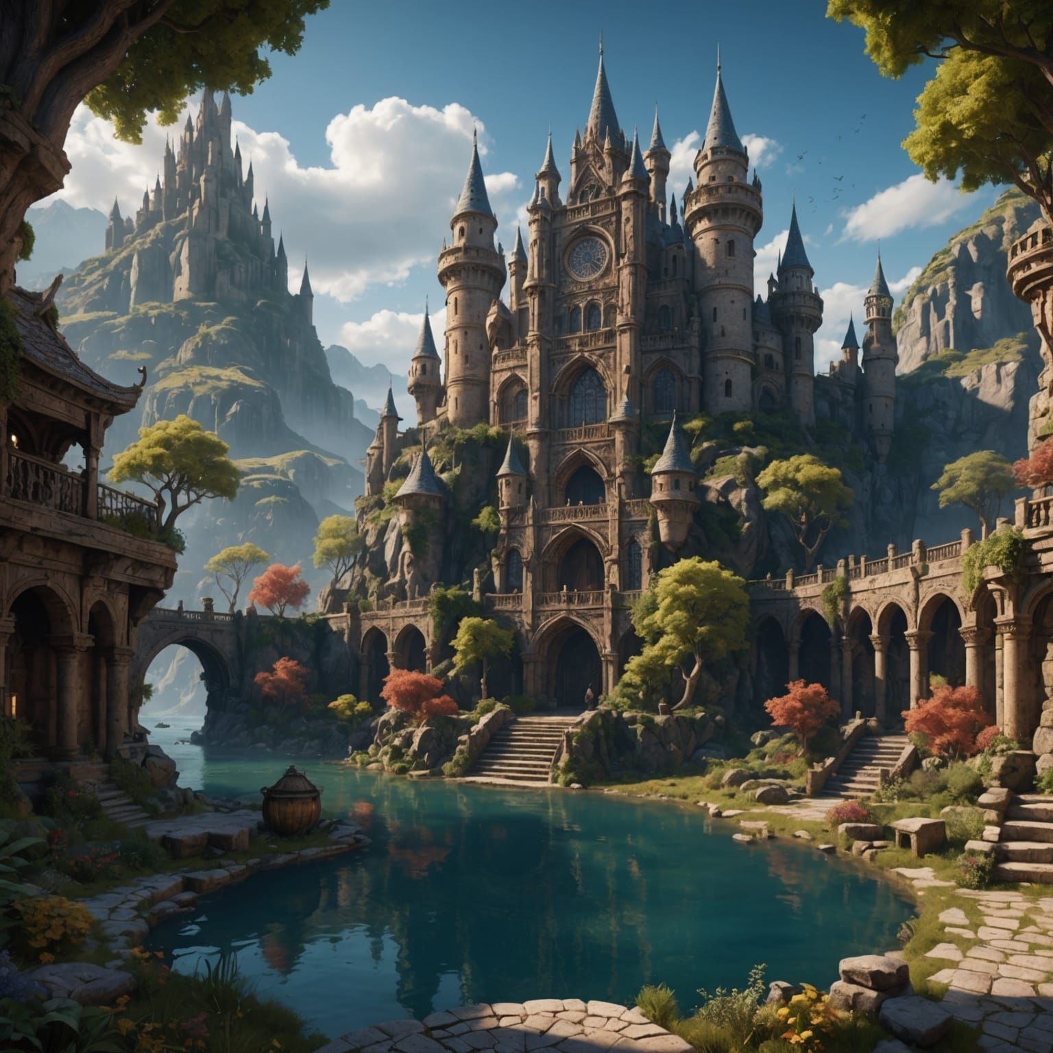 Fiery Eagle Fantasy Concept Art in 8K