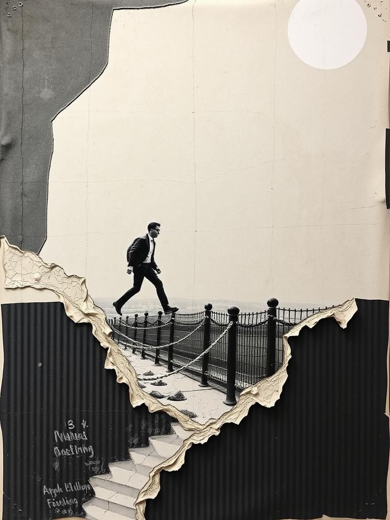 Dadaist Collage of Corrugated Paper and Plaster