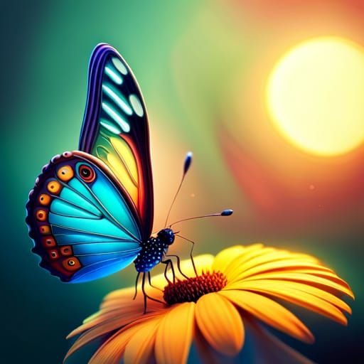 Butterfly Sunrise - AI Generated Artwork - NightCafe Creator