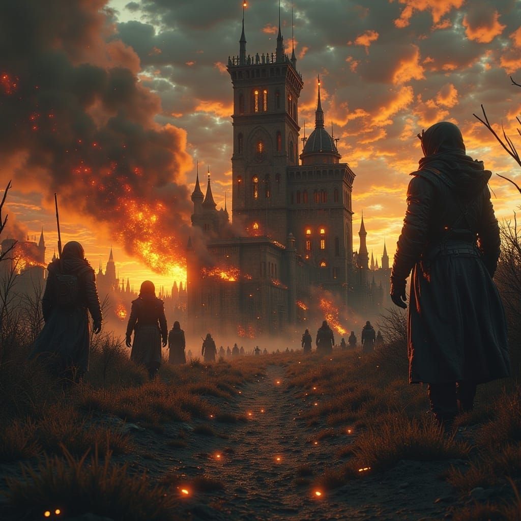 <lora:MJ6 CinematicFlux:1.0> A cinematic shot of a post-apocalyptic wasteland;  in the style of Alex Alemany, illustration epic scene, volu...