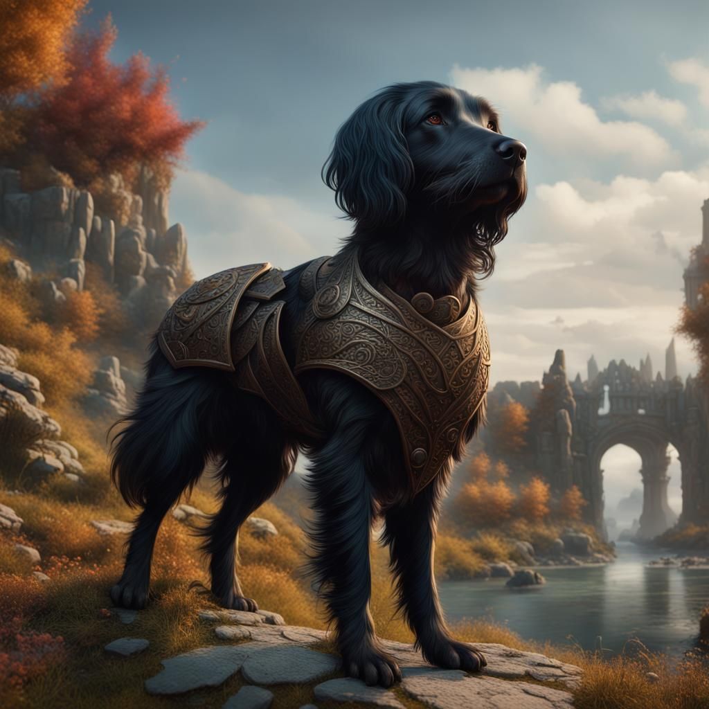 detailed matte painting, deep color, a stabyhoun (dog), fant...