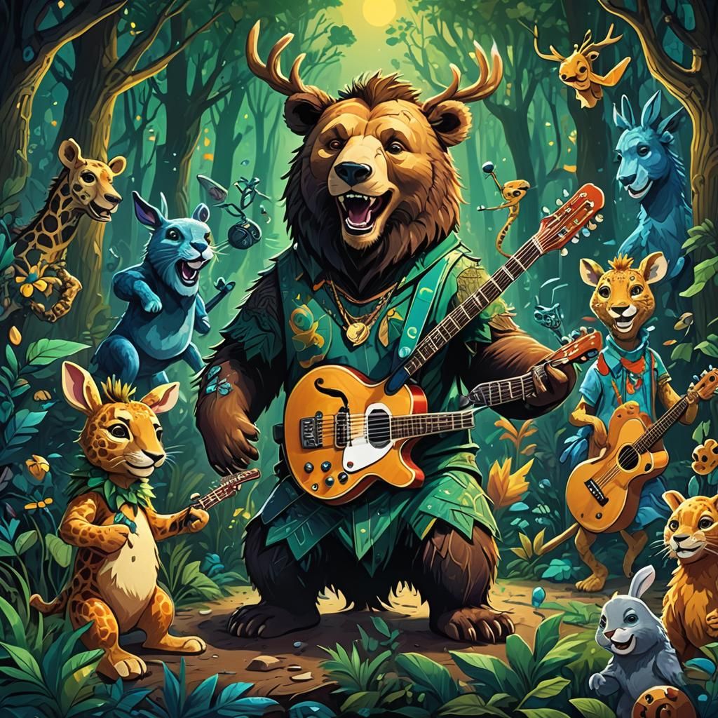 Animal Band Plays Hip Hop in Emerald Forest
