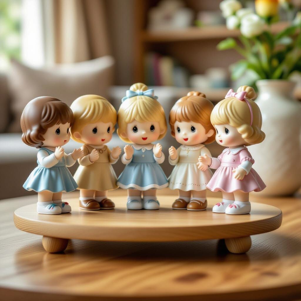 Precious Moments Figurines on a oak stand  by @Kimber
