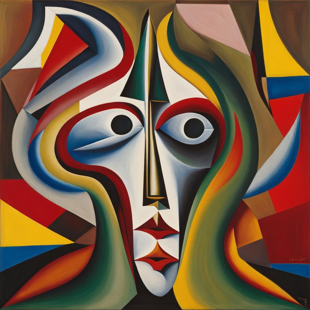 Man Ray, Organic, Oil on canvas, Colorful, Vivid, Scintillat...