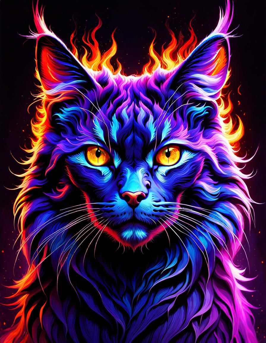 fire cat - AI Generated Artwork - NightCafe Creator