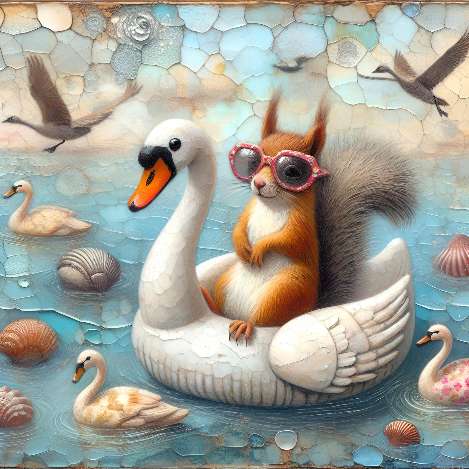 "The Swan Floatie" 🦢 feat. Squirrel 🐿️ (4)