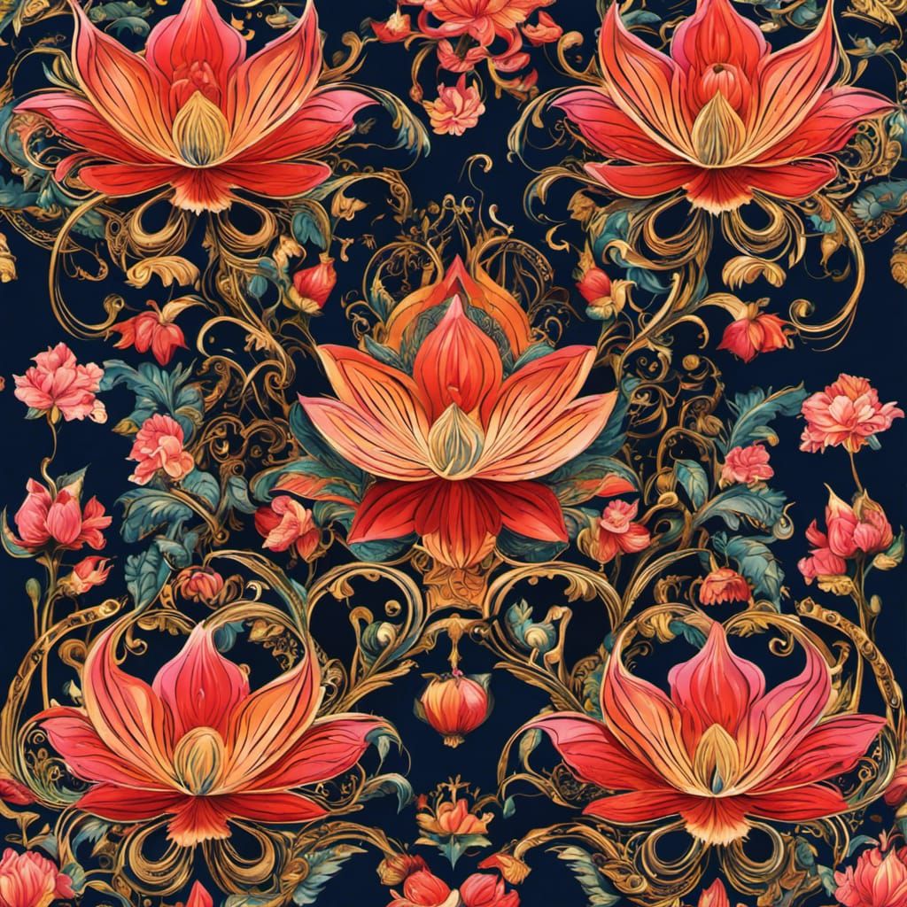 Cosmic Nebula Lotus Flower Digital Illustration