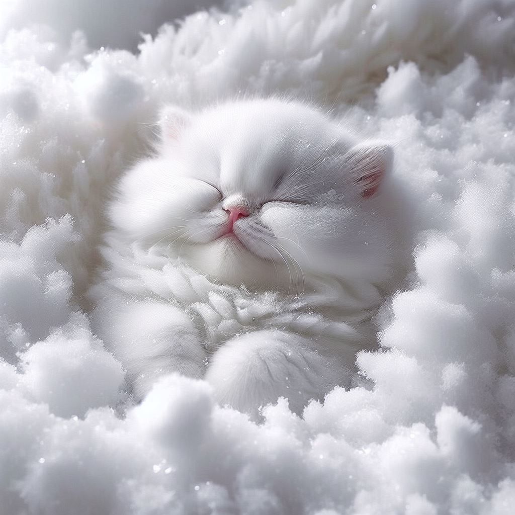Marshmallow Snow Kitten