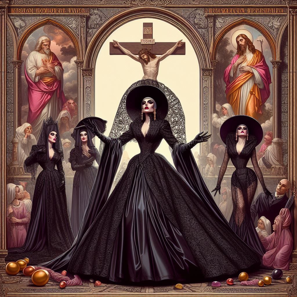 POMPÖÖS Satin Couture Mature Drag Queen.