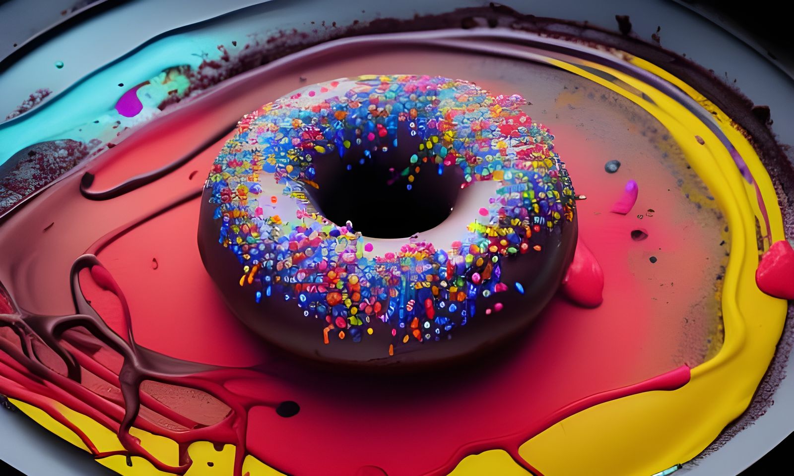 Surreal chocolate donut