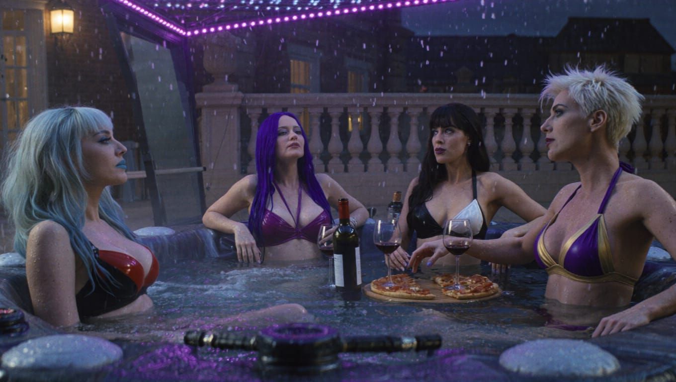 Hot-tub Pizza Party