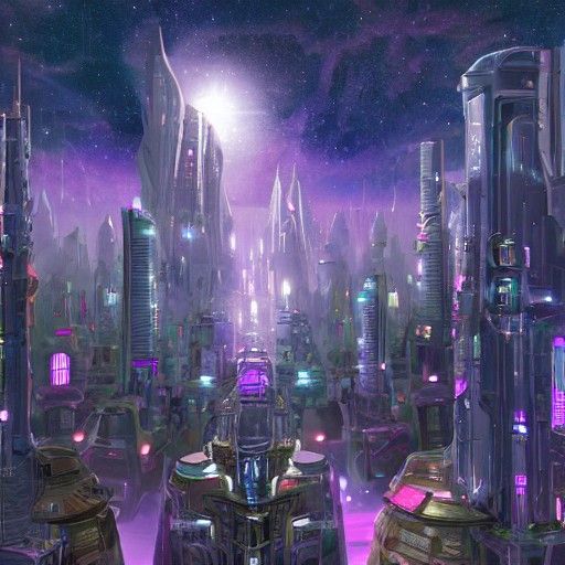 Galactic ethereal city - AI Generated Artwork - NightCafe Creator