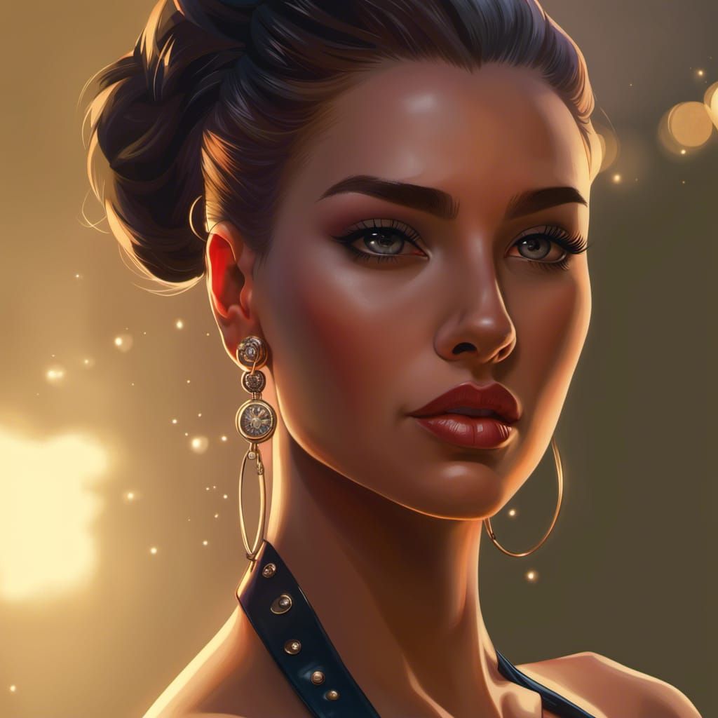 Hyperdetailed Cyberpunk Woman in Solarpunk Fashion